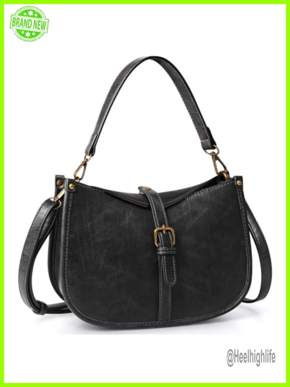 Vegan Leather Vintage Hobo Shoulder Crossbody Bag Top Handle Purse
